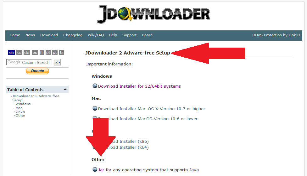 Downloading JDownloader2