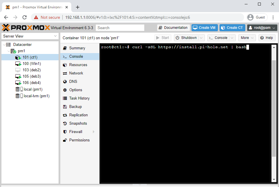 Downloading Pi-Hole installation script