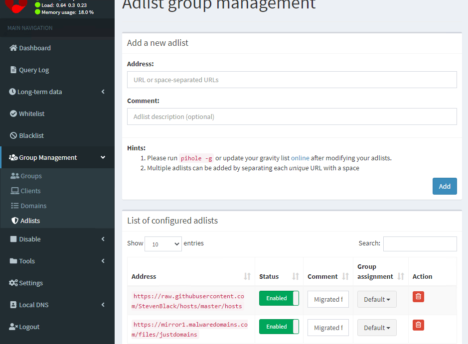 Pi-Hole Adlists