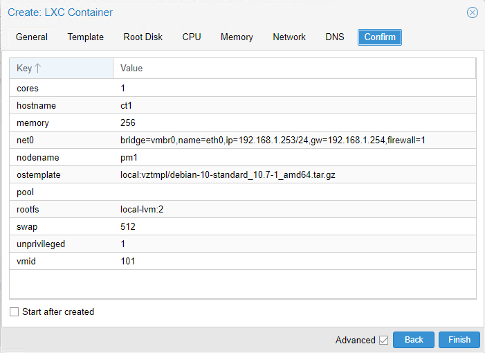 Confirming Creation of LXC Linux Container