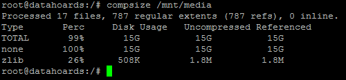 Checking compression ratio of BTRFS volume