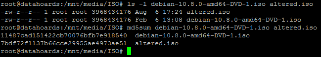 MD5 hashes are now different