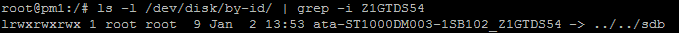 Find disk by serial number