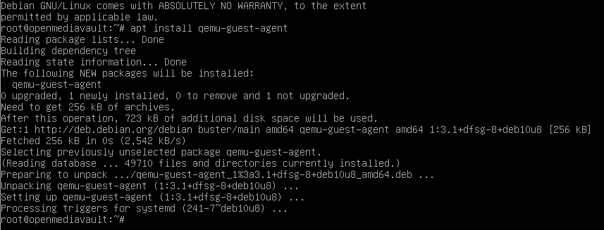 Installing Proxmox guest agent into OMV