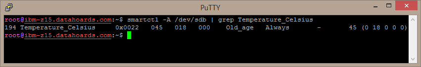 Getting the hard drive's temperature from smartctl