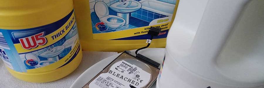 Trying to destroy a hard drive using bleach